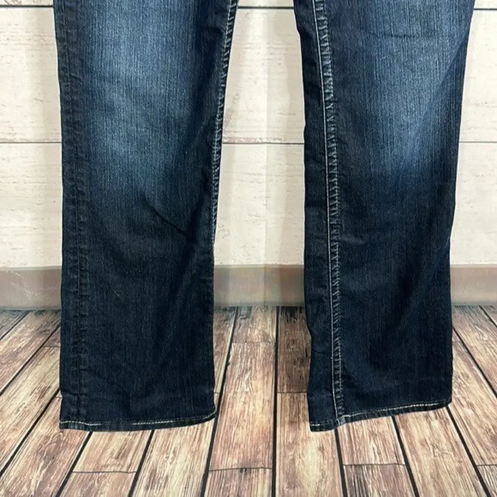 Silver Jeans Womens 30 Blue Suki Bootcut‎ Dark Wash Western Cowgirl Rodeo